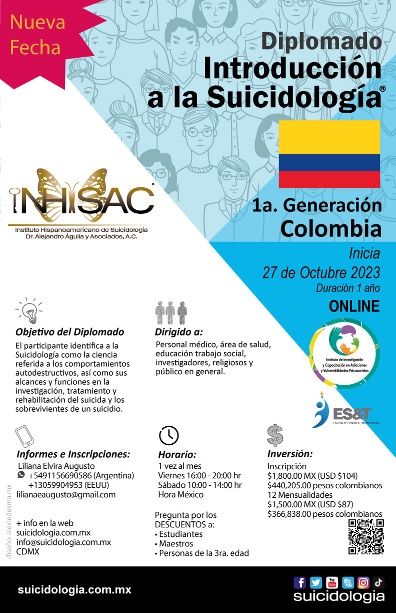 Diplomado en Introducción a la Suicidologia Colombia | suicidologia.com.mx