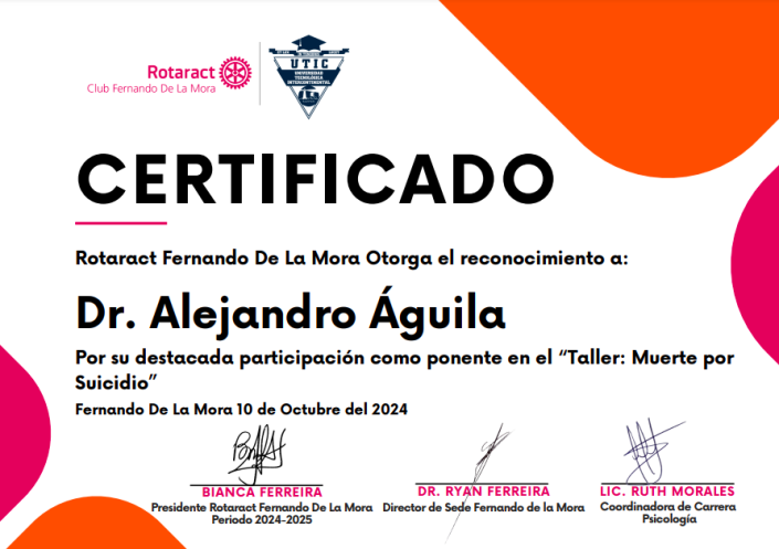 Certificado Rotaract Club Fernando de la Mora