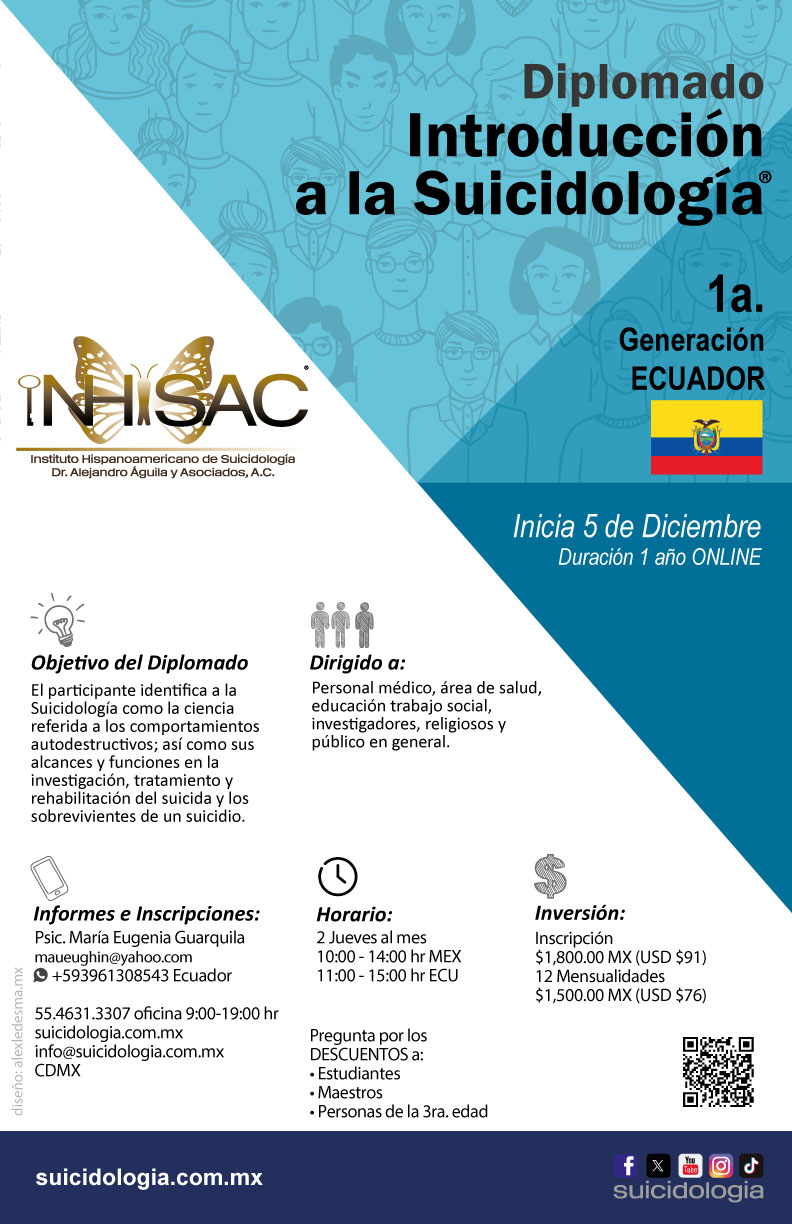 Diplomado Introducción a la Suicidologia | Sede Ecuador