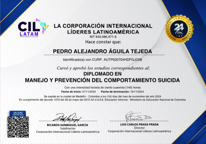 Diplomado en manejo y prevencion del comportamiento suicida