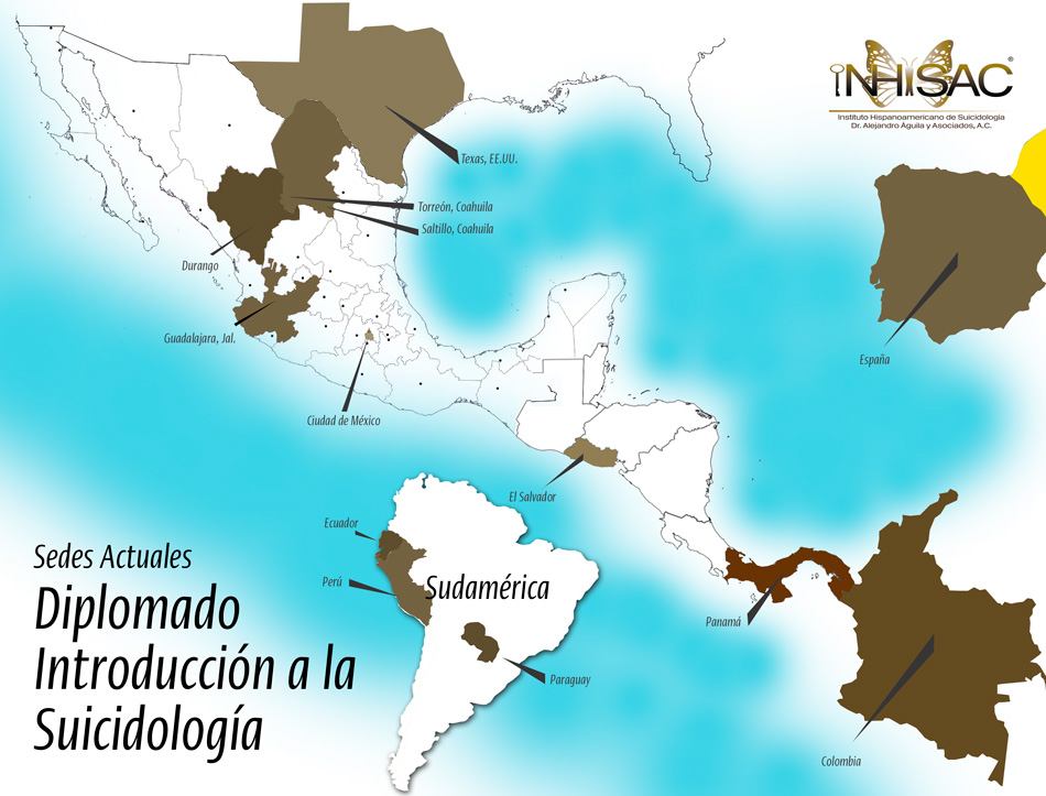 Mapa sedes diplomado introduccion a la suicidologia