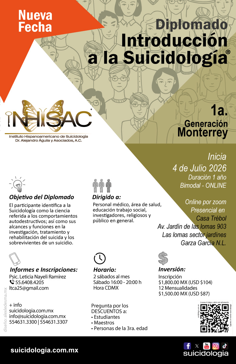 Diplomado Introducción a la Suicidologia Sede Monterrey